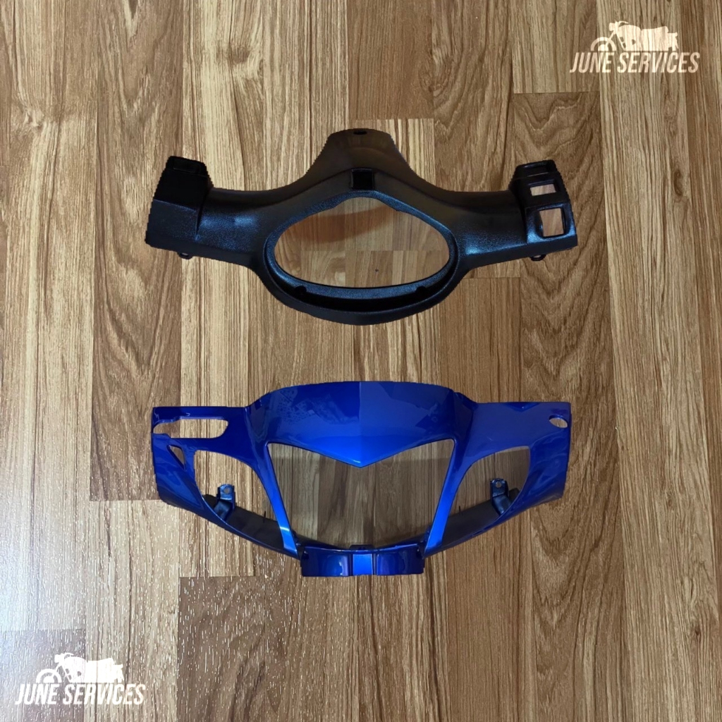 wave 125 R หน้ากากหน้า ดิส สีน้ำเงินเข้ม + หน้ากากหลัง ดำด้าน