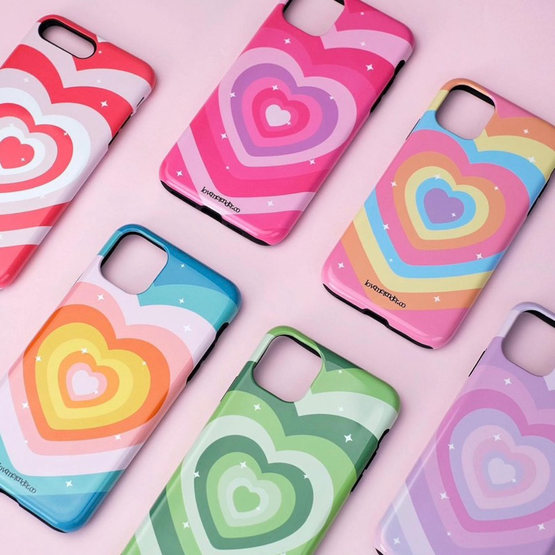 (IP14-15) HEART POP! bumper phone case by LOVEMETENDER เคสโทรศัพท์กันกระแทก ลาย Heart Pop!