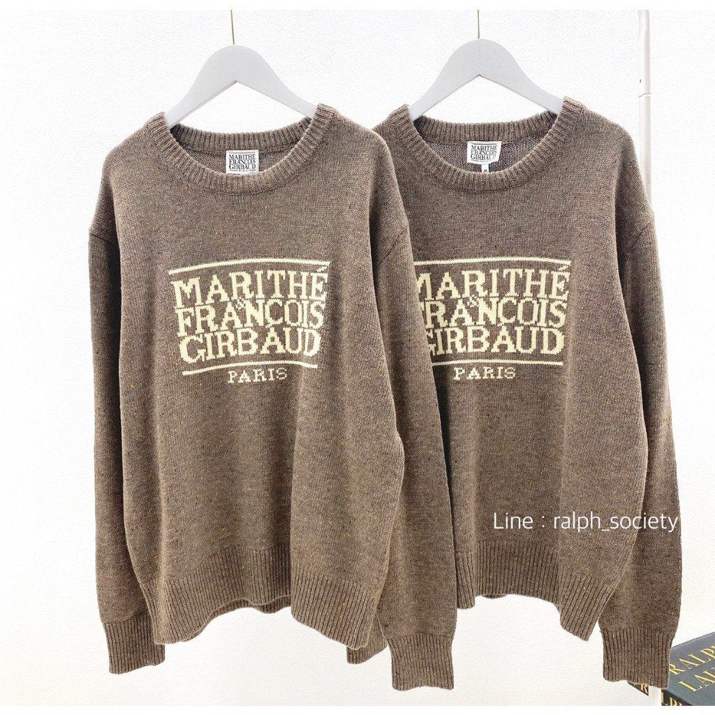 Marithe Classic LOGO knit pullover Brown