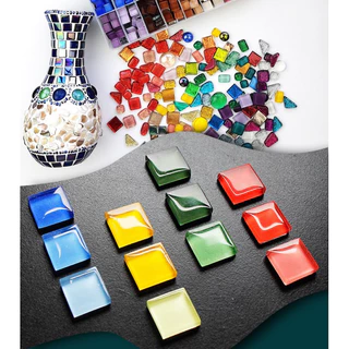 อนุภาคกระเบื้องโมเสคคริสตัลสีสันสดใส 50g Colorful crystal mosaic tile particles DIY handicraft materials