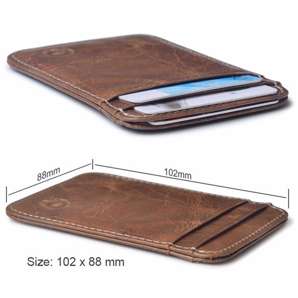 Fin1 พร้อมส่งด่วน กระเป๋าเงินหนังวัวแท้ แบบบาง Genuine Leather Card Slim Thin Wallet Elephant  1587 1486