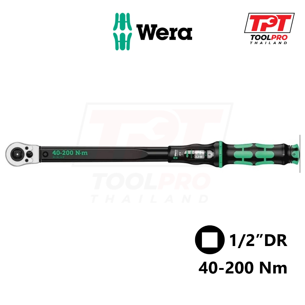 Wera ประแจปอนด์ 1/2" 40-200Nm Click-Torque C3 Push R/L (05075626001)