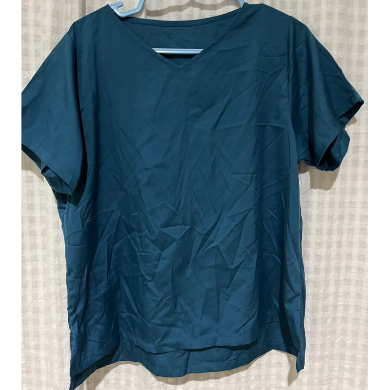 A68เสื้อชีฟองคอวีแขนสั้น