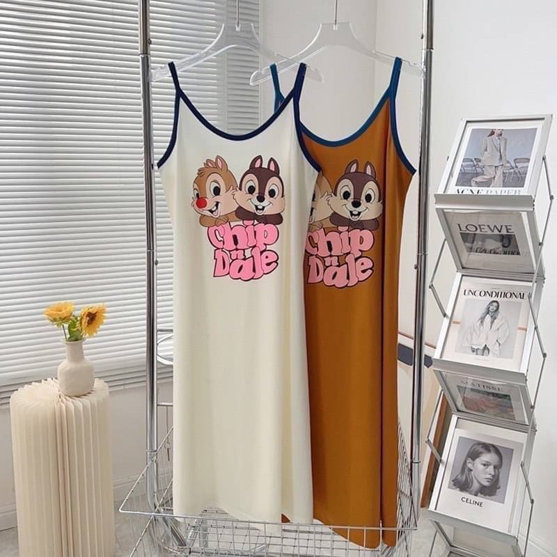 ชุดนอนเดรส ลาย chip n dale