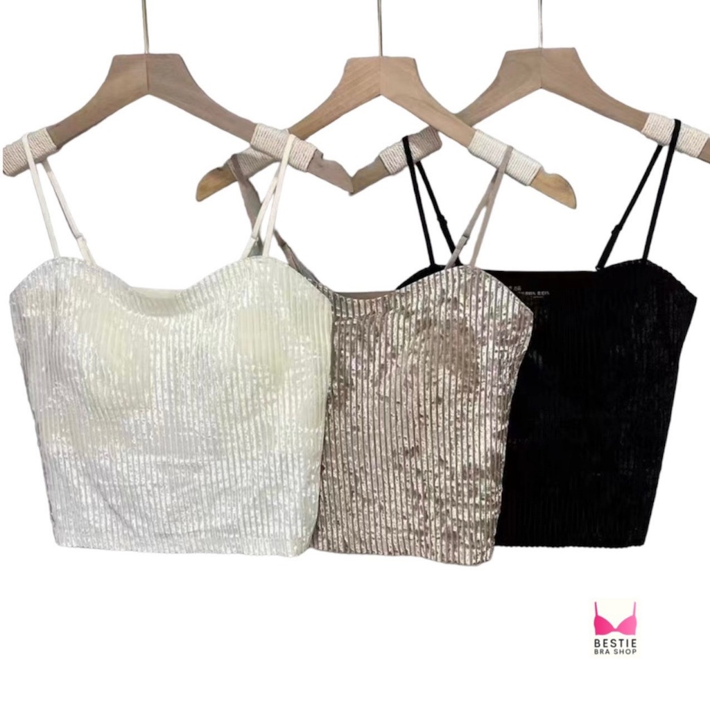เสื้อสายเดี่ยว ฟองน้ำในตัว สายปรับได้ ผ้านิ่ม ใส่สบาย รุ่น L1112