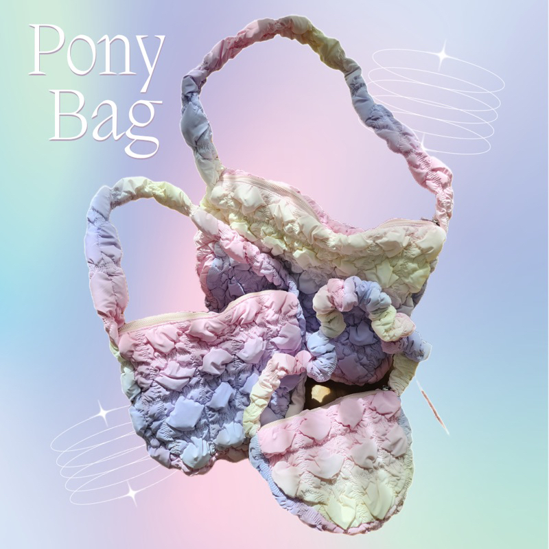 [ลดเพิ่มอีก45.- ใส่โค้ด GB23LD2 ถึง31ธ.ค.66] พร้อมส่ง Pony bag กระเป๋าก้อนเมฆสีพาสเทล