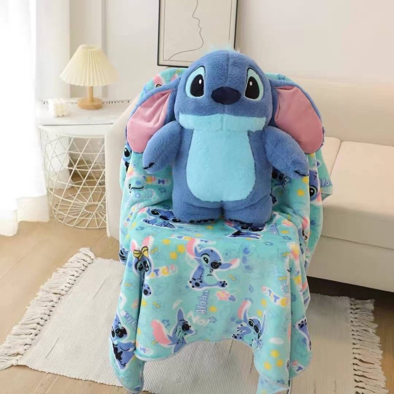 [พร้อมส่ง] หมอนผ้าห่มตุ๊กตา stitch เนื้อนุ่ม น่าใช้ น่าสัมผัส