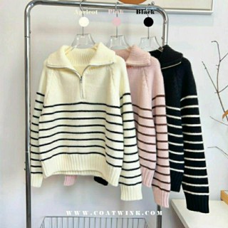 COATWINK~CHEESE CAKE SWEATER เสื้อไหมพรม ลายขวาง