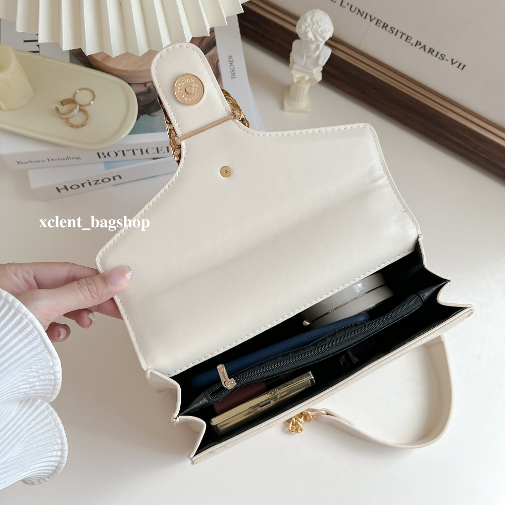Glammhouse - Pixie bag กระเป๋าหนัง Pu ทรงแข็ง อะไหล่สีทองสวย ใบนี้มาสไตล์เรียบหรู ดูดี