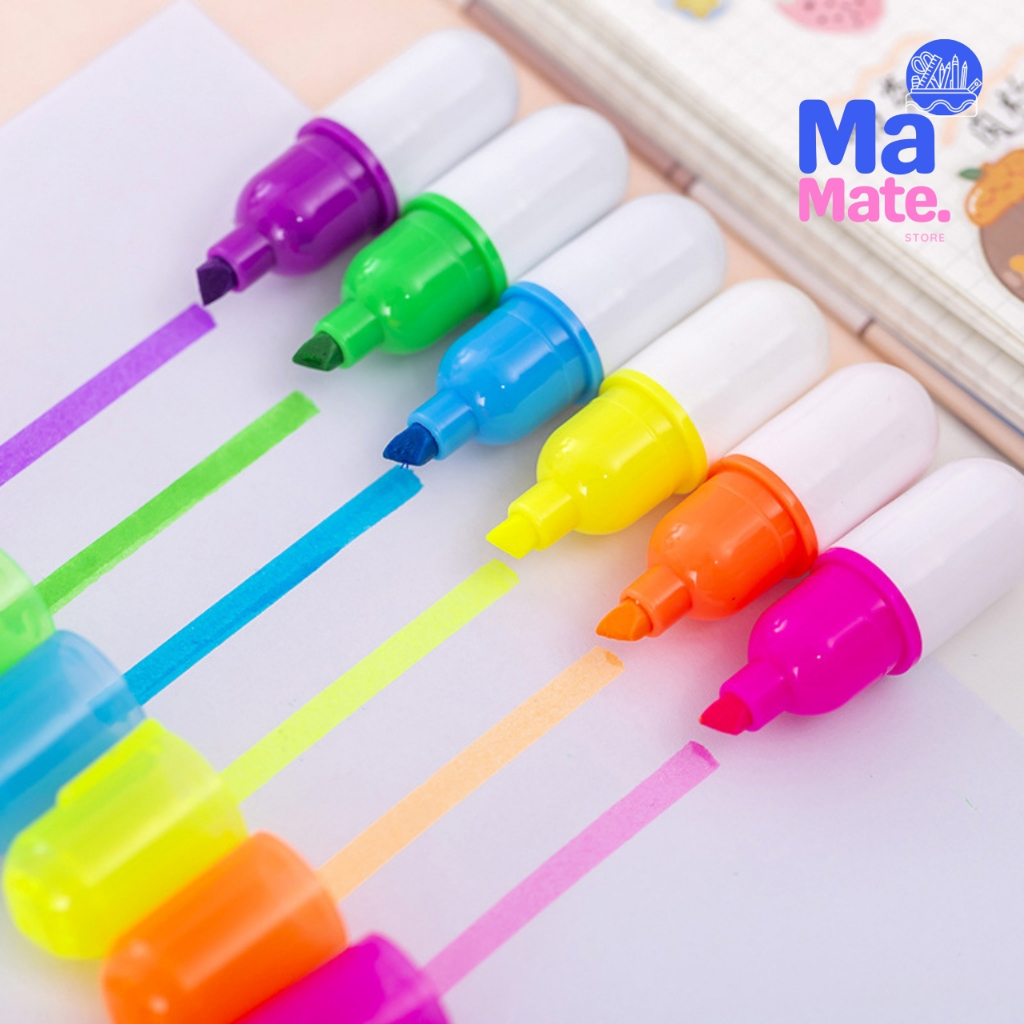 ปากกาไฮไลน์เม็ดยาแท่งเล็ก พกพาสะดวก พกไปได้หลายสี สุ่มสีไปให้ ถูกมาก พร้อมส่ง/PEN-026