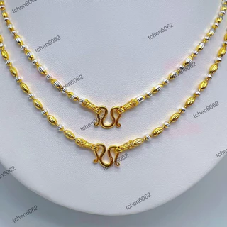 สร้อยคอ 2 กษัตริย์ ลายเม็ดข้าวตัดลายสวยคร่า