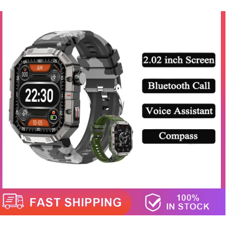 GW55 Smart Watch Outdoor Sports 2.02 Inch Large Screen Waterproof Compass Heart Rate Monitor Smart watch