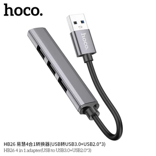 HOCO HB26 อะแดปเตอร์ฮับ 4in1 Type-C / USB to USB 3.0+ USB 2.0 *3 อุปกรณ์เพิ่มช่องยูเอสบี ฮับยูเอสบี hc5