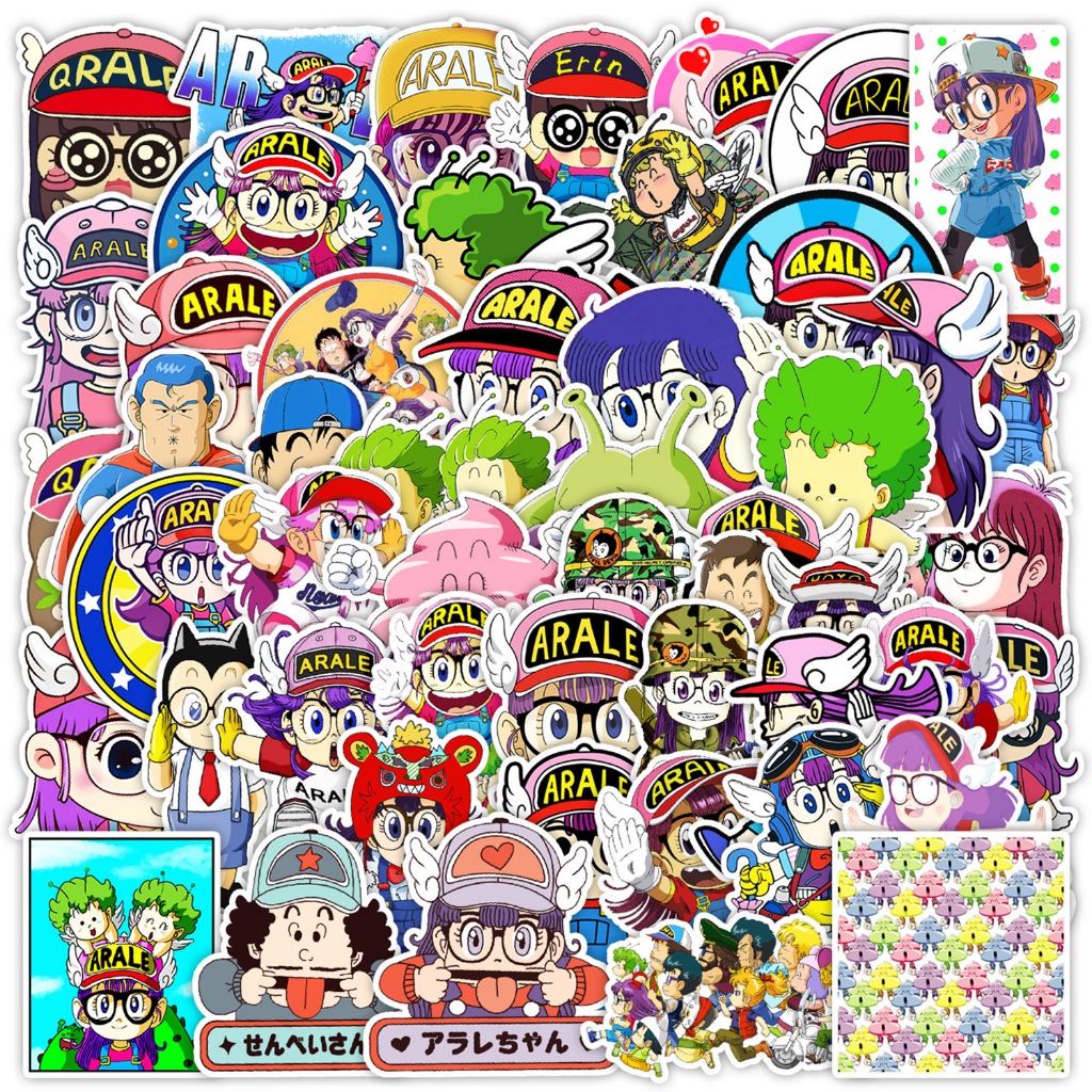 พร้อมส่ง JAPAN ANIME IQ博士 arale Dr. Slump อากิระ โทริยามา 50 แผ่น sticker กันน้ำ สติ๊กเกอร์ ใช้ซ้ำได้ กระโปรงหลังรถ