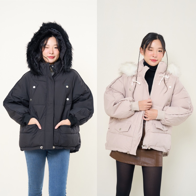 umore.made  truffle down jacket (ติดลบได้) กันหิมะ ทรงสวย กันลมได้ดีมาก เฟอร์ถอดออกได้