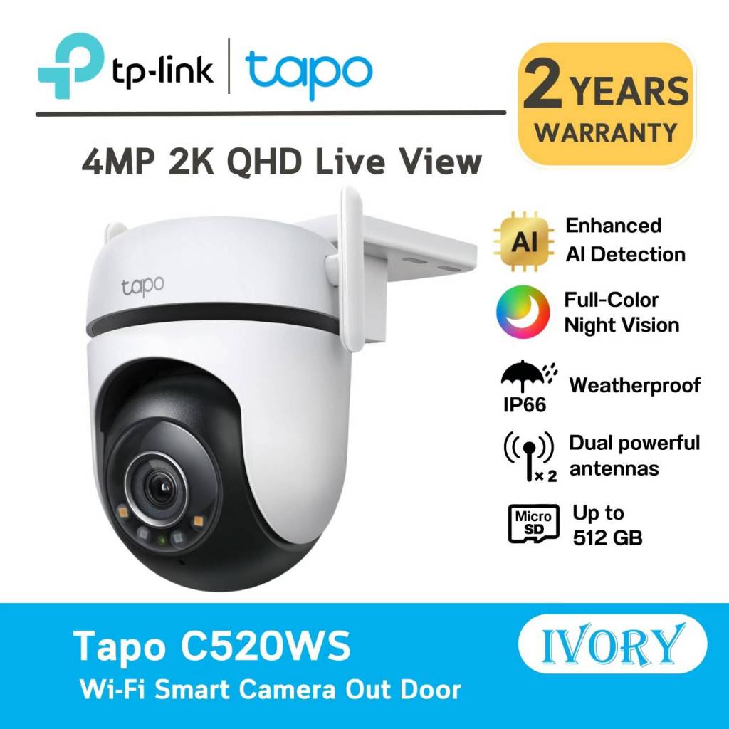 TP Link Tapo C520WS Outdoor Pan/Tilt Security Wi-Fi Camera