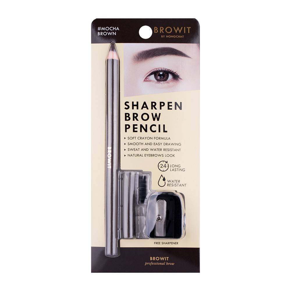Browit Sharpen Brow Pencil 1.14g ดินสอเขียนคิ้ว บราวอิท น้องฉัตร เนื้อนุ่ม เขียนง่าย กันน้ำ กันเหงื่อ(1 ชิ้น)