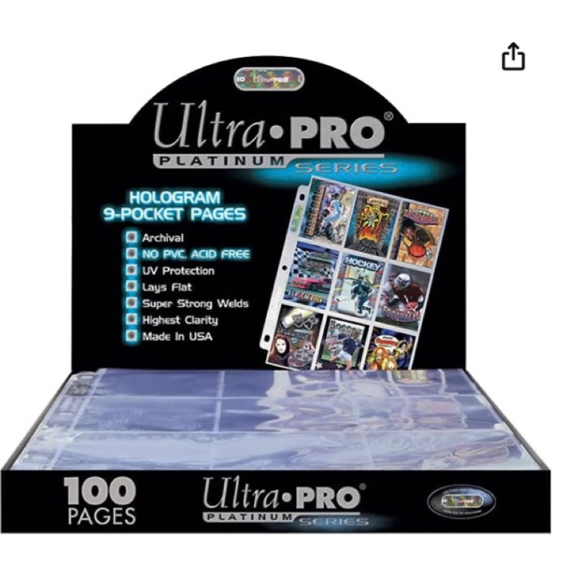 Ultra PRO 9 Pocket Pages Platinum Series 100 Pages of Card Sleeves