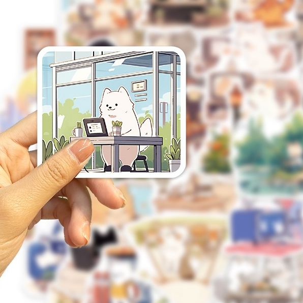 ยูนิคอร์น หมู เพนกวิน ชิบะอินุ ฮัสกี้ Cute JAPAN animal จิ้งจอก 50แผ่น STICKER กันน้ำ สติ๊กเกอร์