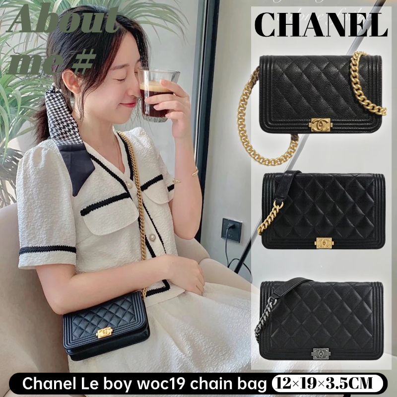 ชาแนล 🌸Chanel Le boy woc19 chain bag🌸 กระเป๋าสะพายข้างผู้หญิง ขนาดเล็ก สไตล์คลาสสิคที่ต้องมี