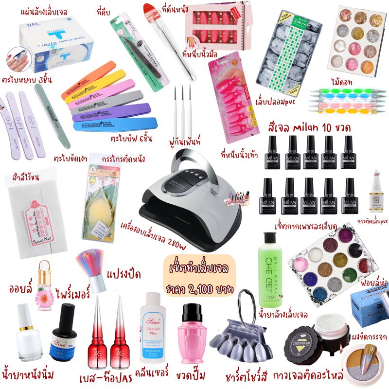 ส่งไว เซ็ตทำเล็บเจล เลือกสีmilan 10สี เครื่องอบแห้งไว สินค้ามีคุณภาพ – โปรปัง