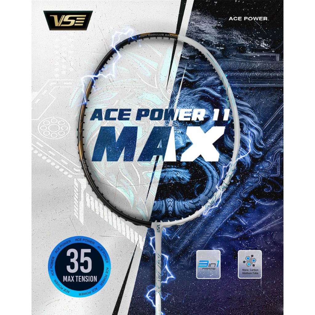 【 ของแท้ 💯% 】ไม้แบดมินตัน VS ACE POWER 11 MAX แถมเอ็น+กริ๊ป+ซอง (AP-11MAX)
