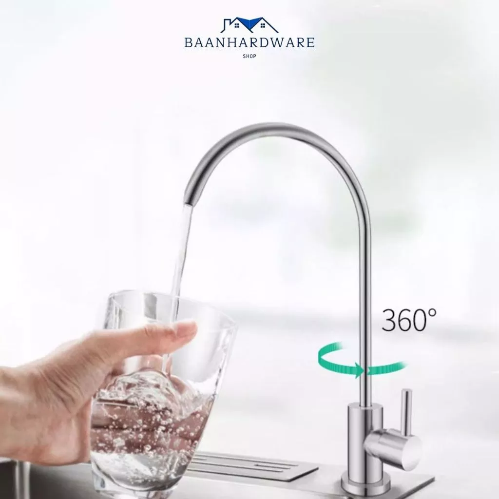 BAANHARDWARE ก๊อกน้ำ เครื่องกรองน้ำ แสตนเลส 304 แท้ MA-B-001S