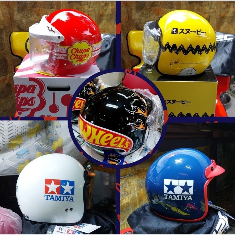 หมวกกันน็อคh2c Honda Chupa Chups จูปาจุ๊ป Tamiya ทามิย่า ฮอนด้า ครบรอบ10ปี