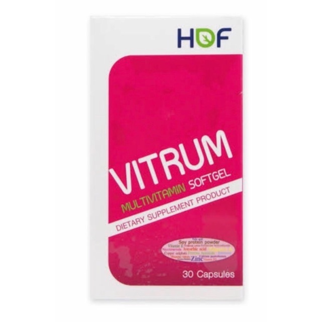 HOF Vitrum Multi-Vitamin Softgel  ฮอฟไวทรัม มัลติวิตามิน แบบซอฟท์เจล วิตามินรวม 30 แคปซูล