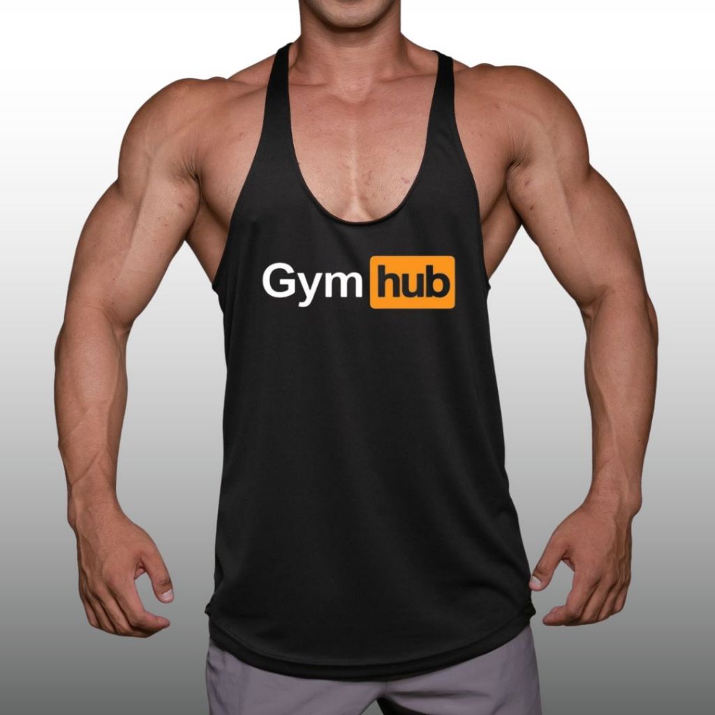 GYM HUB เสื้อกล้ามเพาะกายทรงคลาสสิค Bodybuilding Dry Fit Gym Tank Top