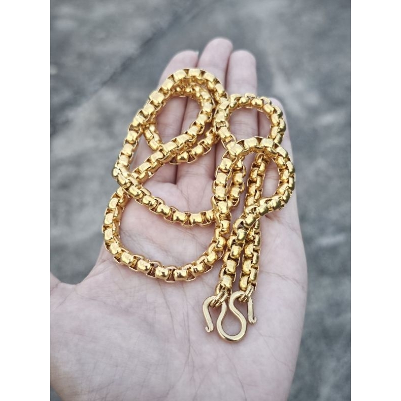 สร้อยทองแฟชั่นเลเซอร์ ไม่ลอกดำ ลายผ่าหวาย ขนาด 1,2,3,5,10บาท