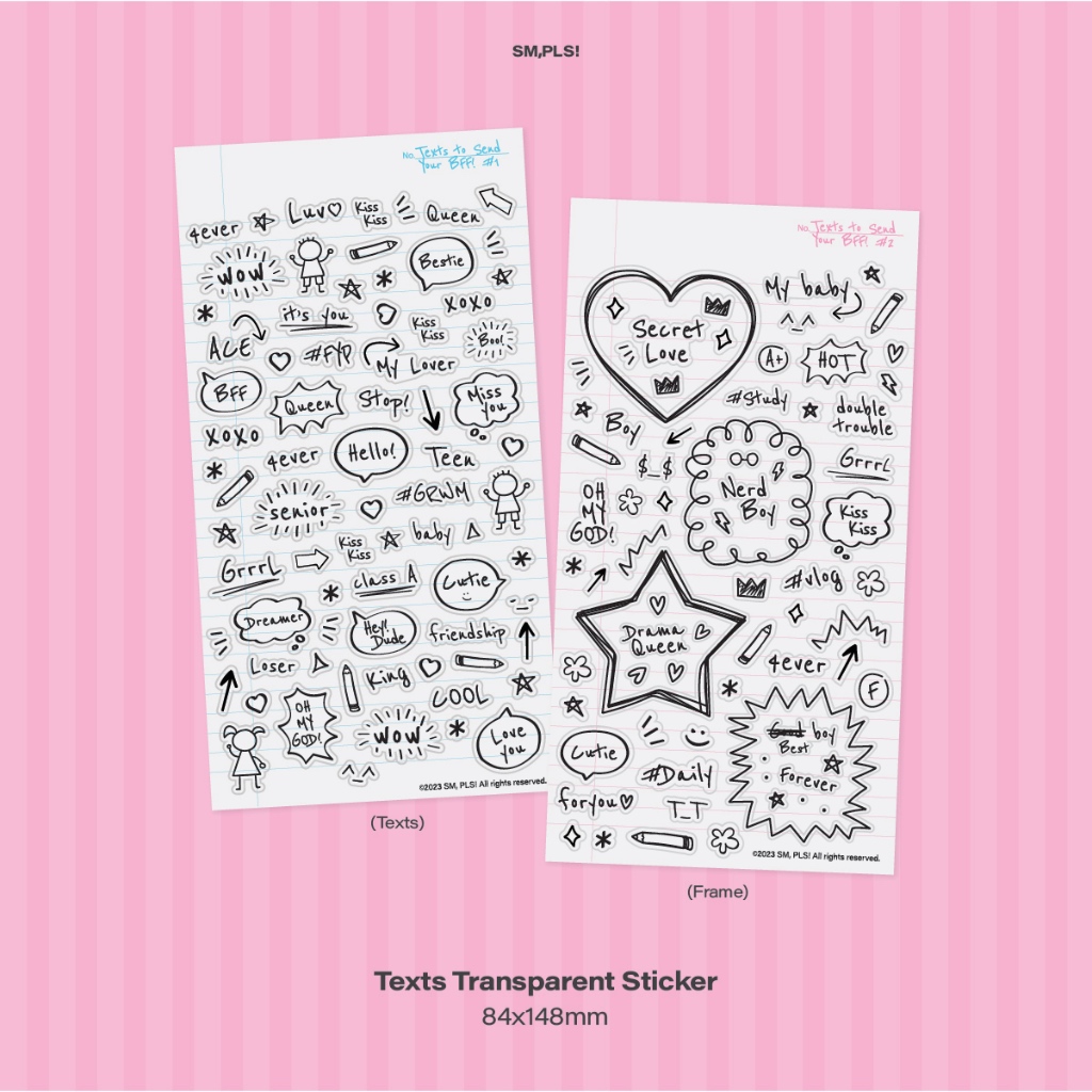 Text & Frame Sticker (สติกเกอร์พื้นใสไดคัท)