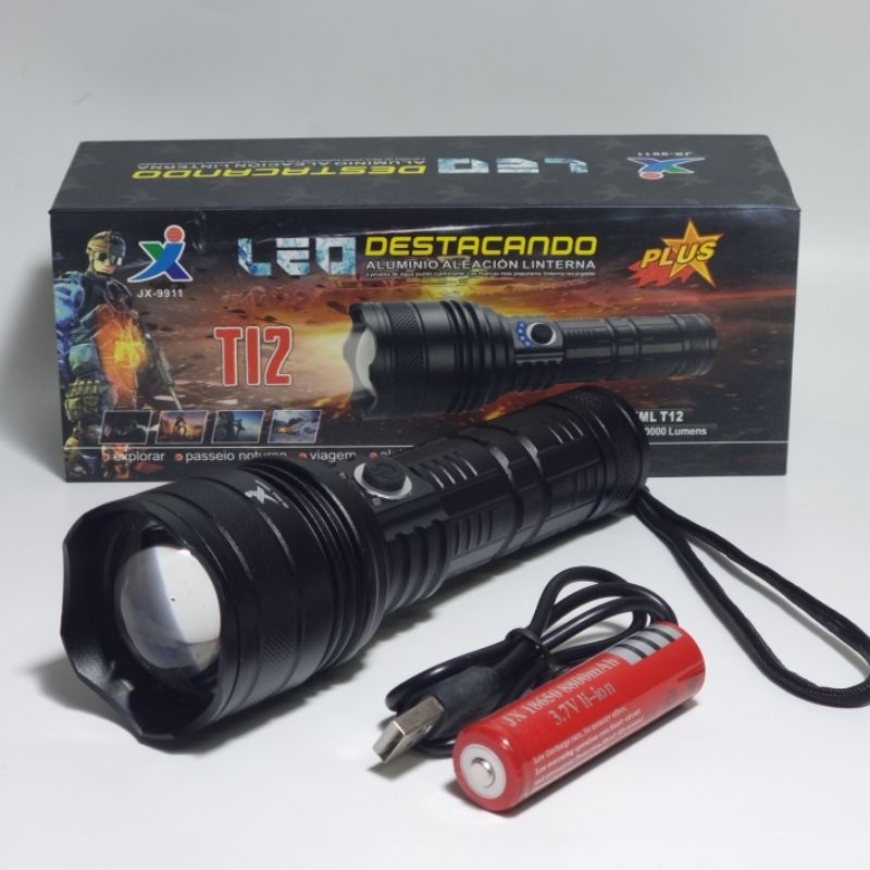 ไฟฉาย T12 รุ่น jx 9911 ชาร์จ USB ซูมได้