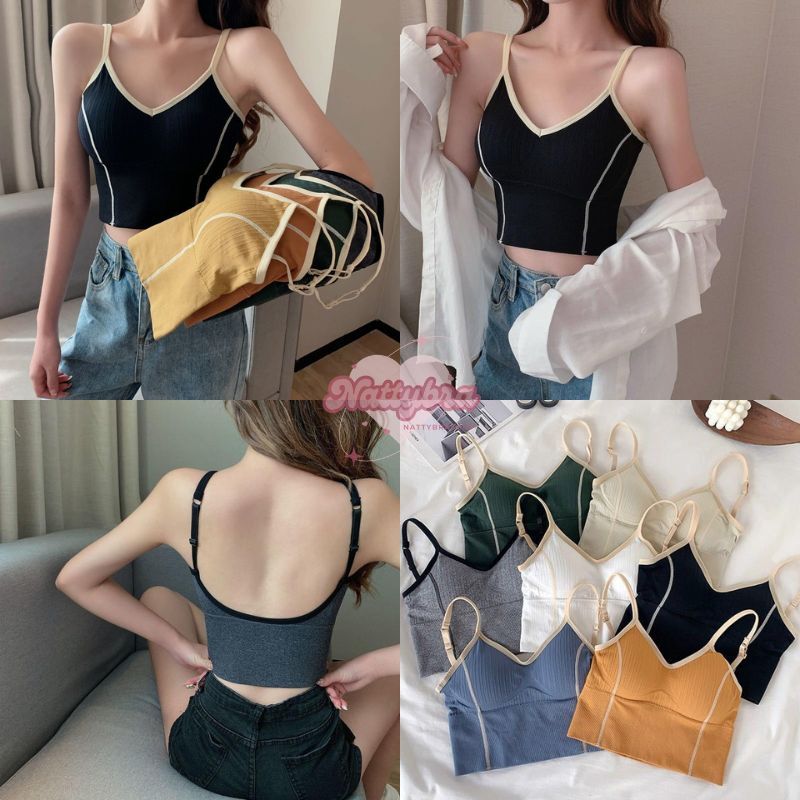 Nattybra สปอร์ตบรา ทรงเว้าหลัง มีฟองน้ำ ถอดซักได้ ดันทรงสวย เนื้อผ้านิ่ม อก 32-38 ใส่ออกกำลังกาย ใส่สบาย