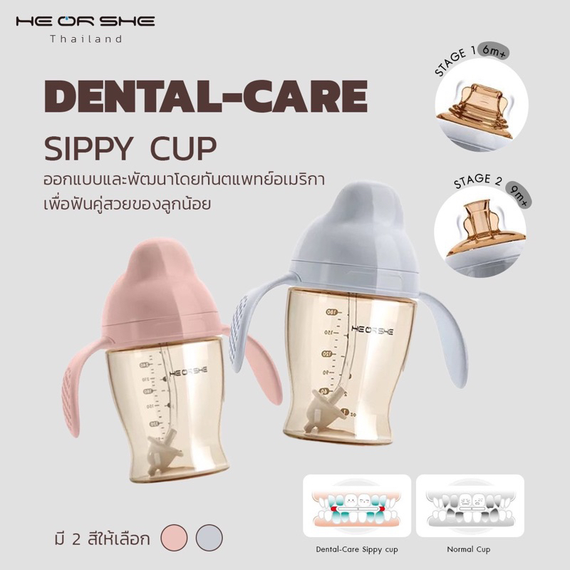 🇺🇸Heorshe แก้วหัดดื่มฟันสวยเรียบเสมอ ออกแบบโดยทันตกรรมอเมริกา🇺🇸