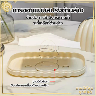 กล่องทิชชู่ กล่องใส่ทิชชู ด้านล่างมีสปริง ช่วยให้หยิบทิชชู่ง่ายขึ้น ดีไซน์เรียบหรู ตั้งวางได้ทุกที่ ตกแต่งบ้านสวยงาม