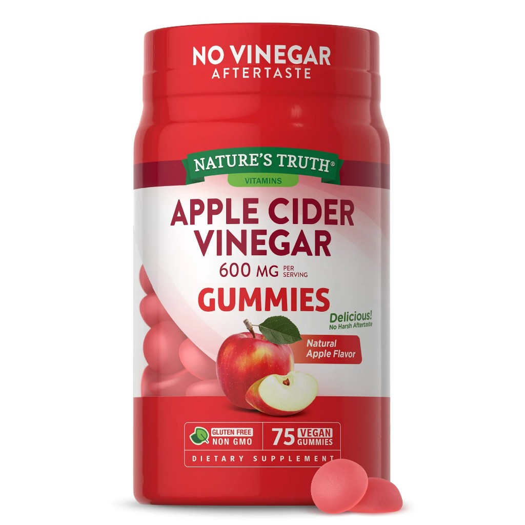 กัมมี่แอปเปิ้ลไซเดอร์ ตัวช่วยเผาผลาญไขมัน ท้องอืด Nature‘s Truth Organic Apple Cider Vinegar Gummies 600 mg. (75กัมมี่)