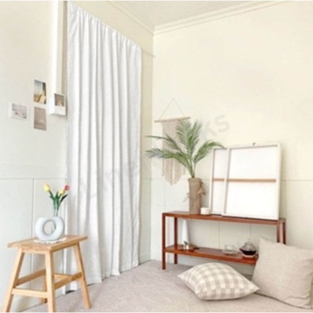 แนะนำ ผ้าม่าน ผ้าม่านมินิมอล สีขาว ใช้ติดประตู และหน้าต่าง ราคาพิเศษ มีเก็บเงินปลายทาง