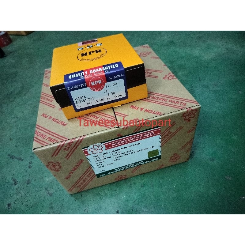 ลูกสูบ+แหวนลูกสูบ 2TR-FE โอเวอร์ไซส์ 0.50 เครื่อง2.7 VIGO COMMUTER FORTUNER VENTURY (P30389+SDT10193