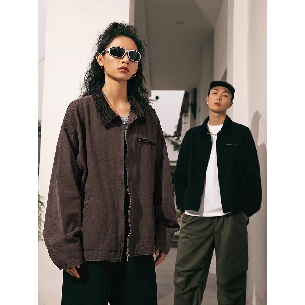 Carhartt J97 ซักล้างอุตสาหกรรมหนักเก่าดีทรอยต์แจ็คเก็ตวินเทจเครื่องมือผ้าใบแจ็คเก็ต