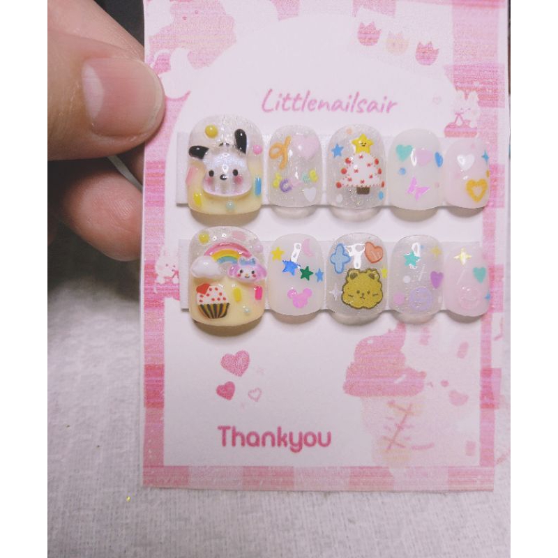 เล็บปลอมเจลลายการ์ตูนน่ารัก