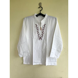 เสื้อผ้าฝ้าย ปักลาย แขนยาว