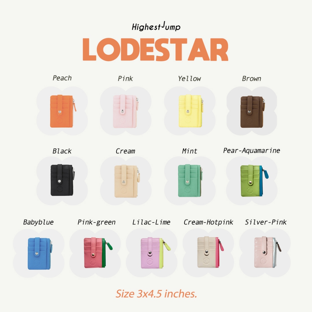 Lodestar card holder bag กระเป๋าใส่บัตร/เหรียญ wallet (พร้อมส่งทุกสี ยกเว้น pink-silver)