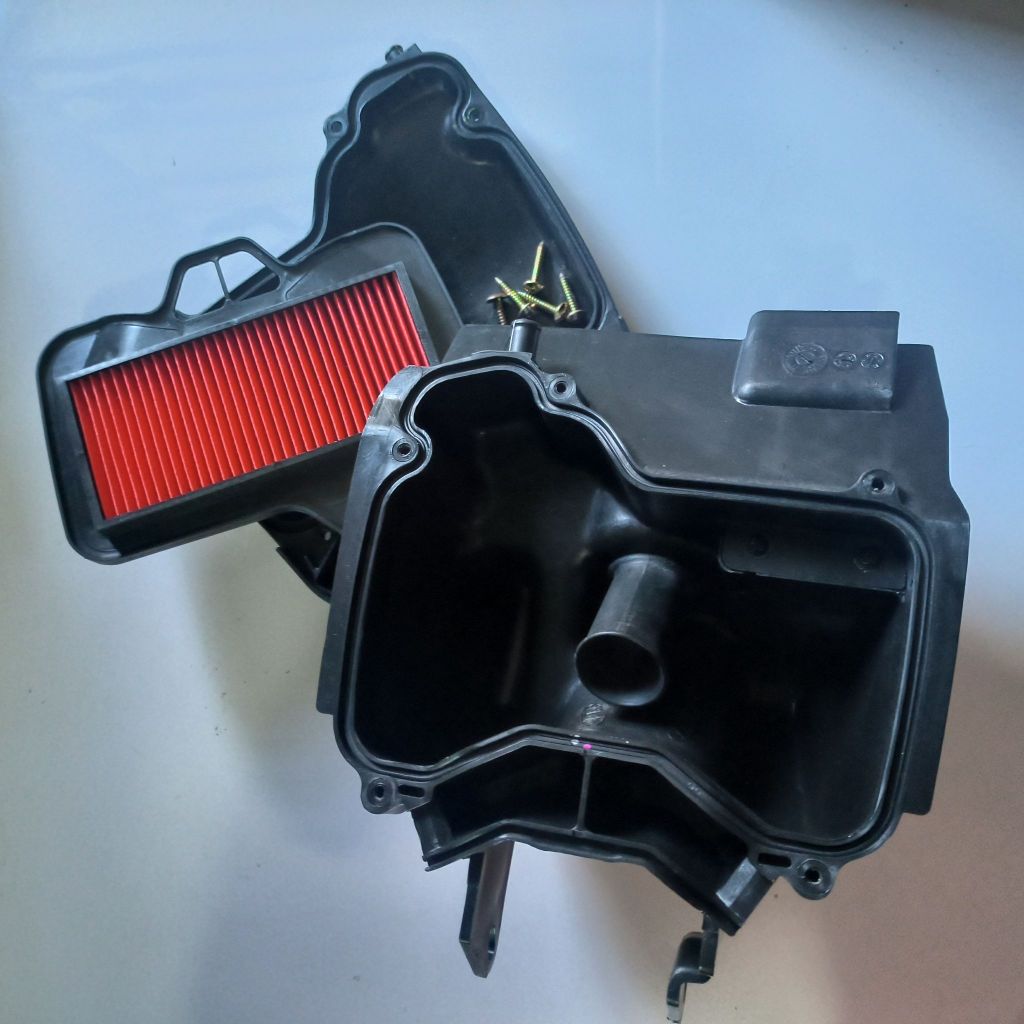 ชุดหม้อกรองอากาศ WAVE125i ไฟเลี้ยวบังลม ครบชุด เสื้อหม้อกรอง ฝาหม้อกรอง กรองอากาศ HONDA เวฟ 125 i [ 