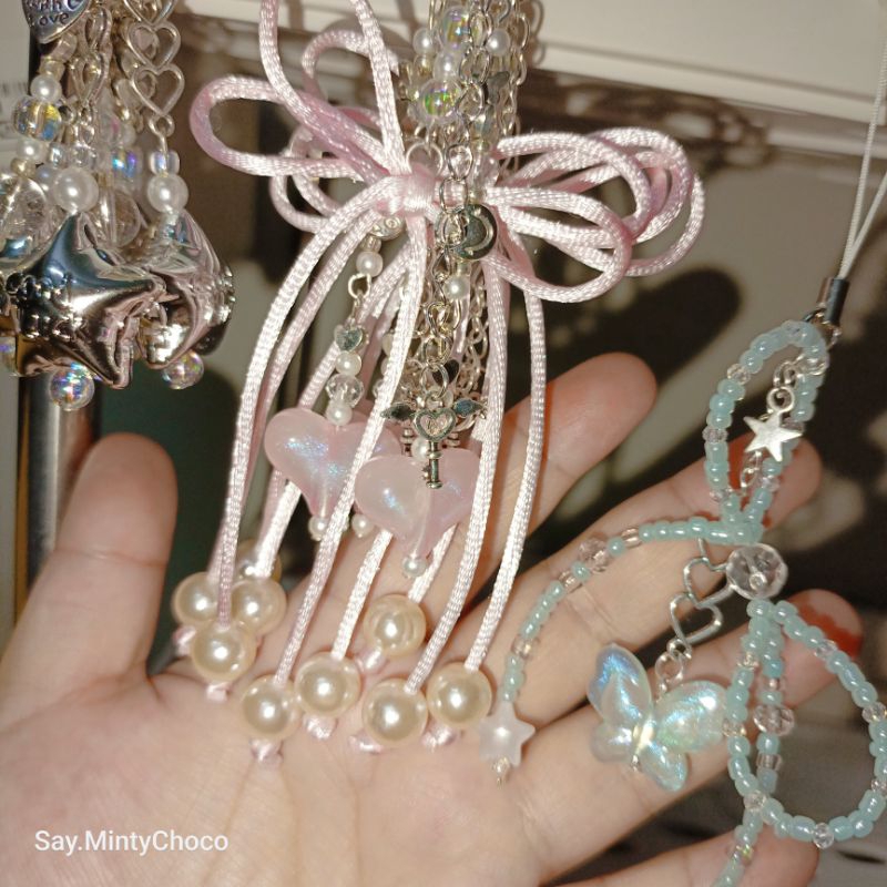 พร้อมส่ง ♡ Phone Charm ｡.｡:∞♡* Ribbon Ribbon ! | ที่ห้อยโทรศัพท์ keychain ห้อยมือถือ iphone โบว์ เจ้าหญิง