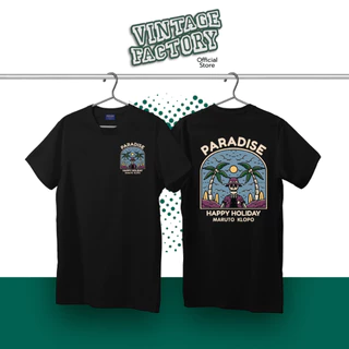 VINTAGE FACTORY เสื้อยืด Cotton100% PARADISE - เทคนิคซิลค์สกรีน สีจมลงเนื้อผ้าติดทนนาน