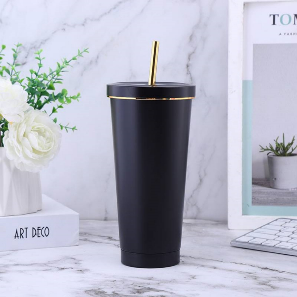 แก้วน้ำสแตนเลส​ แก้วเก็บความเย็น​ พร้อมหลอด​ ขนาด​ 750​ml - รูปที่ 5