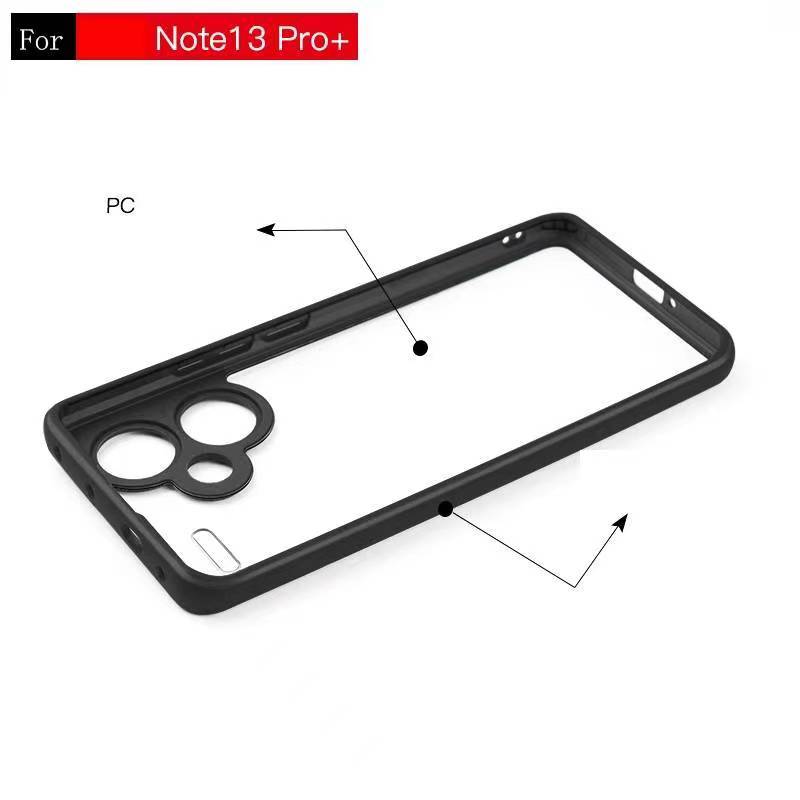 Poco X6 Pro 5G/Poco X6/Redmi Note13 Pro PlusเคสกันกระแทกขอบสีหลังใสRedmi Note13 5G/4G/Redmi Note13Pro/Redmi Note13Pro+5G - รูปที่ 6