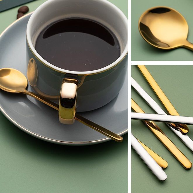 [C038]ช้อนคนกาแฟสแตนเลส กลม เกาหลี 15cm มี2ส วัสดุอย่างดี - รูปที่ 4