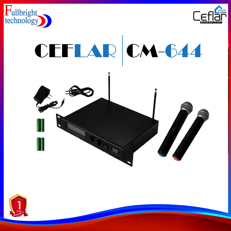 CEFLAR CM-644 WIRELESS MICROPHONE ไมโครโฟนลอยคู่ (ประกันจากศูนย์ 1 ปี)